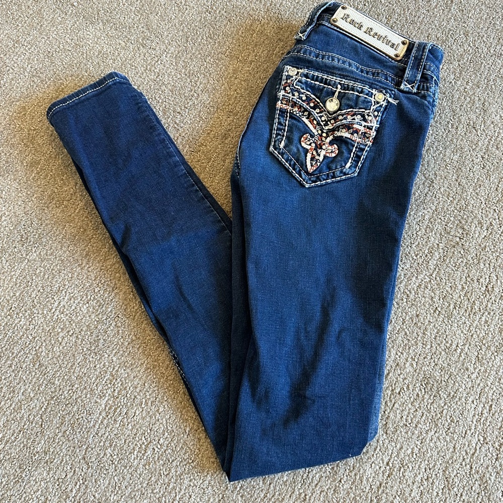 Women’s Rock Revival Jeans  - Nicci - Mid Rise Skinny - size 25